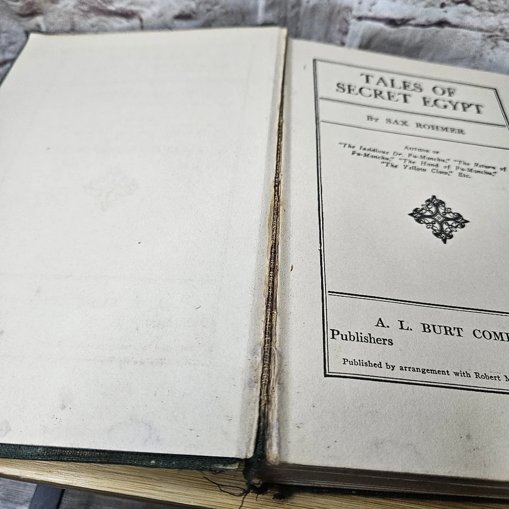 Tales of Secret Egypt - Sax Rohmer (1920 A.L. Burt‎ 2nd Ed. hardcover) FAIR